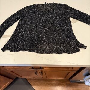 Eileen Fisher Marled Knit Black Sweater Medium